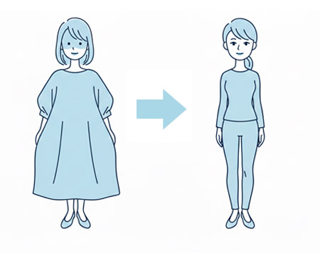 体のラインが分かるものが基本